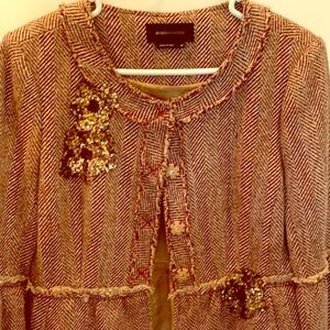 BCBG Tweed jeweled jacket.